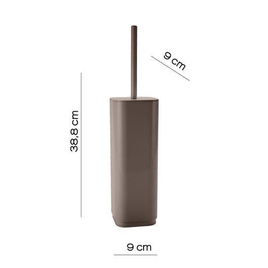 Scopino wc con ciuffo in setole d'appoggio in plastica riciclata 6334 Gedy serie SEVENTY Tortora