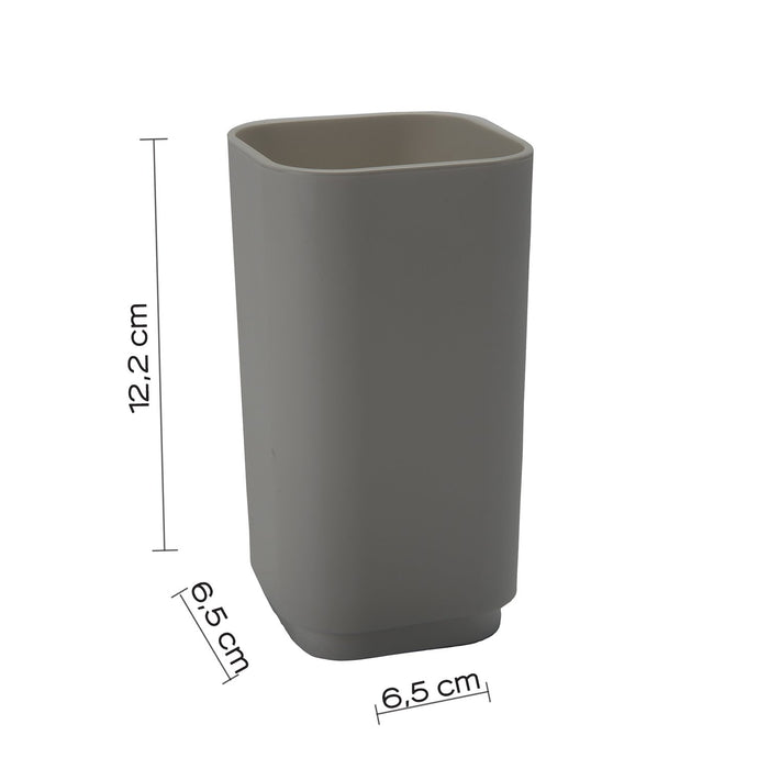 Portaspazzolini d'appoggio in plastica riciclata 6398 Gedy serie SEVENTY Grigio