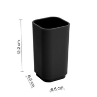 Portaspazzolini d'appoggio in plastica riciclata 6398 Gedy serie SEVENTY Nero Matt