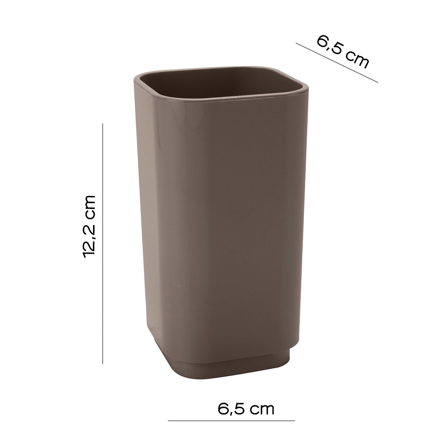 Portaspazzolini d'appoggio in plastica riciclata 6398 Gedy serie SEVENTY Tortora