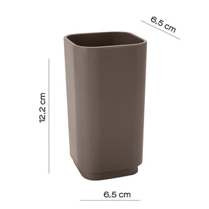 Portaspazzolini d'appoggio in plastica riciclata 6398 Gedy serie SEVENTY Tortora