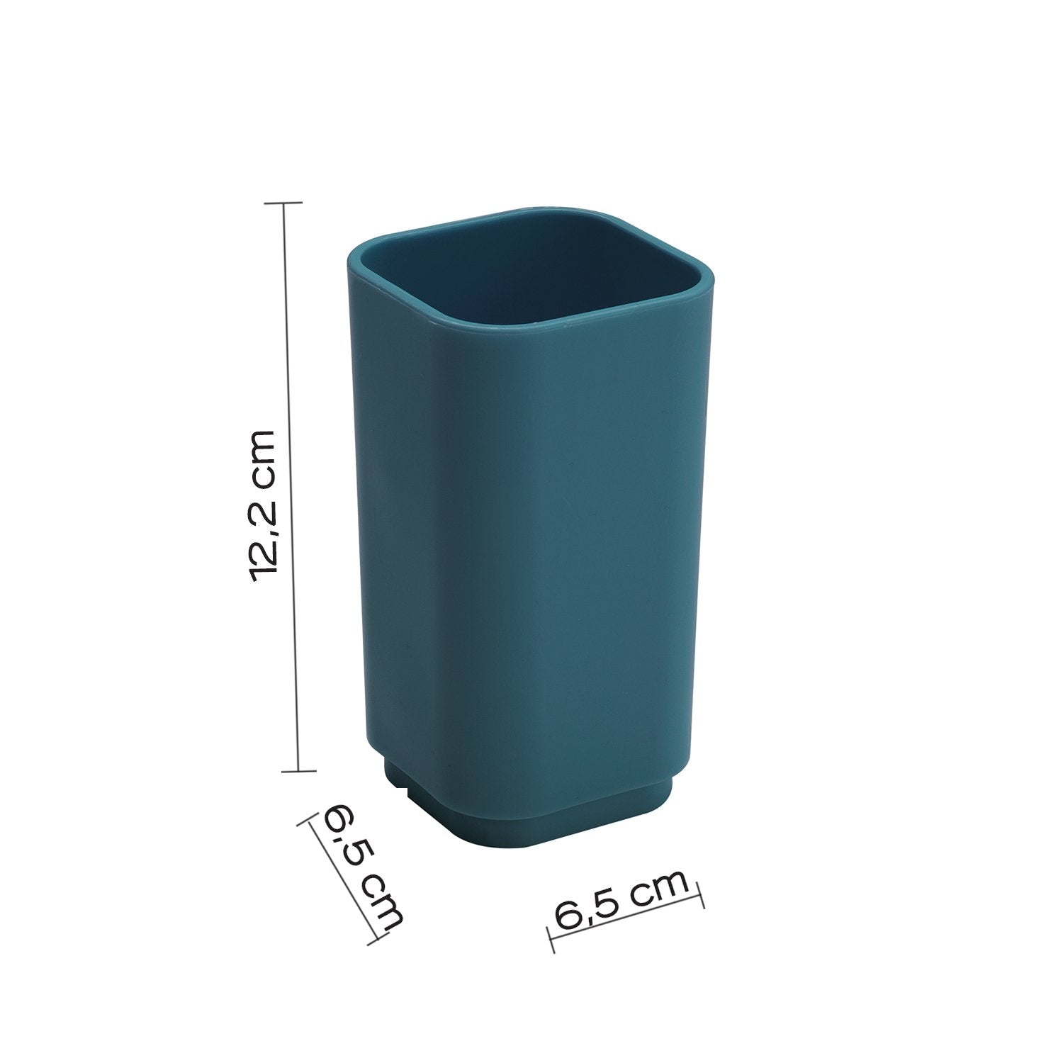 Portaspazzolini d'appoggio in plastica riciclata 6398 Gedy serie SEVENTY Blu Petrolio