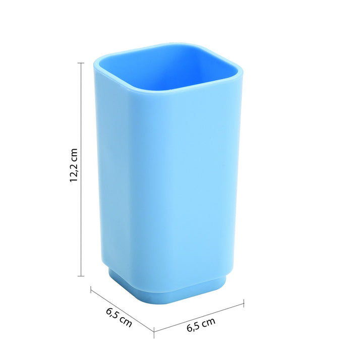 Portaspazzolini d'appoggio in plastica riciclata 6398 Gedy serie SEVENTY Celeste