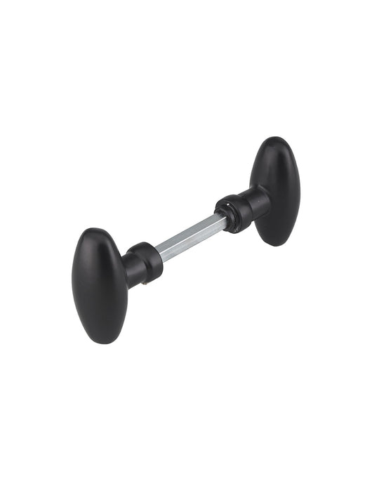 Coppia di Pomelli ovoïdes per porta esterna, quadro 7x90mm, 1 lato, nero - THIRARD