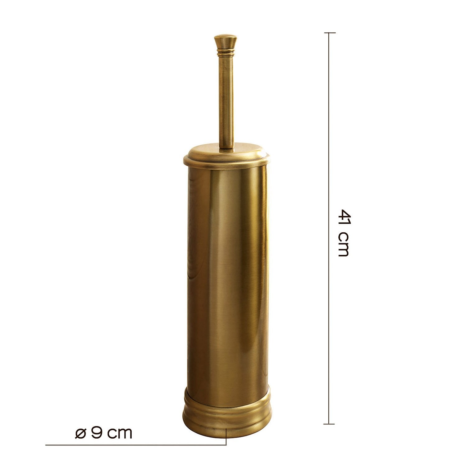 Scopino WC con ciuffo in setole d'appoggio in acciaio inox e Cromall 7533 Gedy serie ROMANCE Bronzo