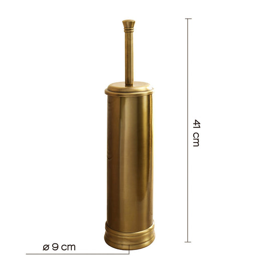 Scopino WC con ciuffo in setole d'appoggio in acciaio inox e Cromall 7533 Gedy serie ROMANCE Bronzo