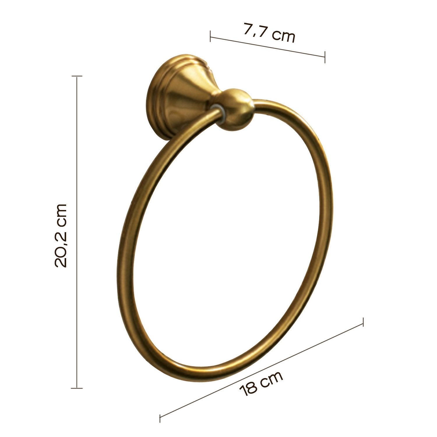 Portasalviette ad anello da muro in acciaio inox e Cromall 7570 Gedy serie ROMANCE Bronzo