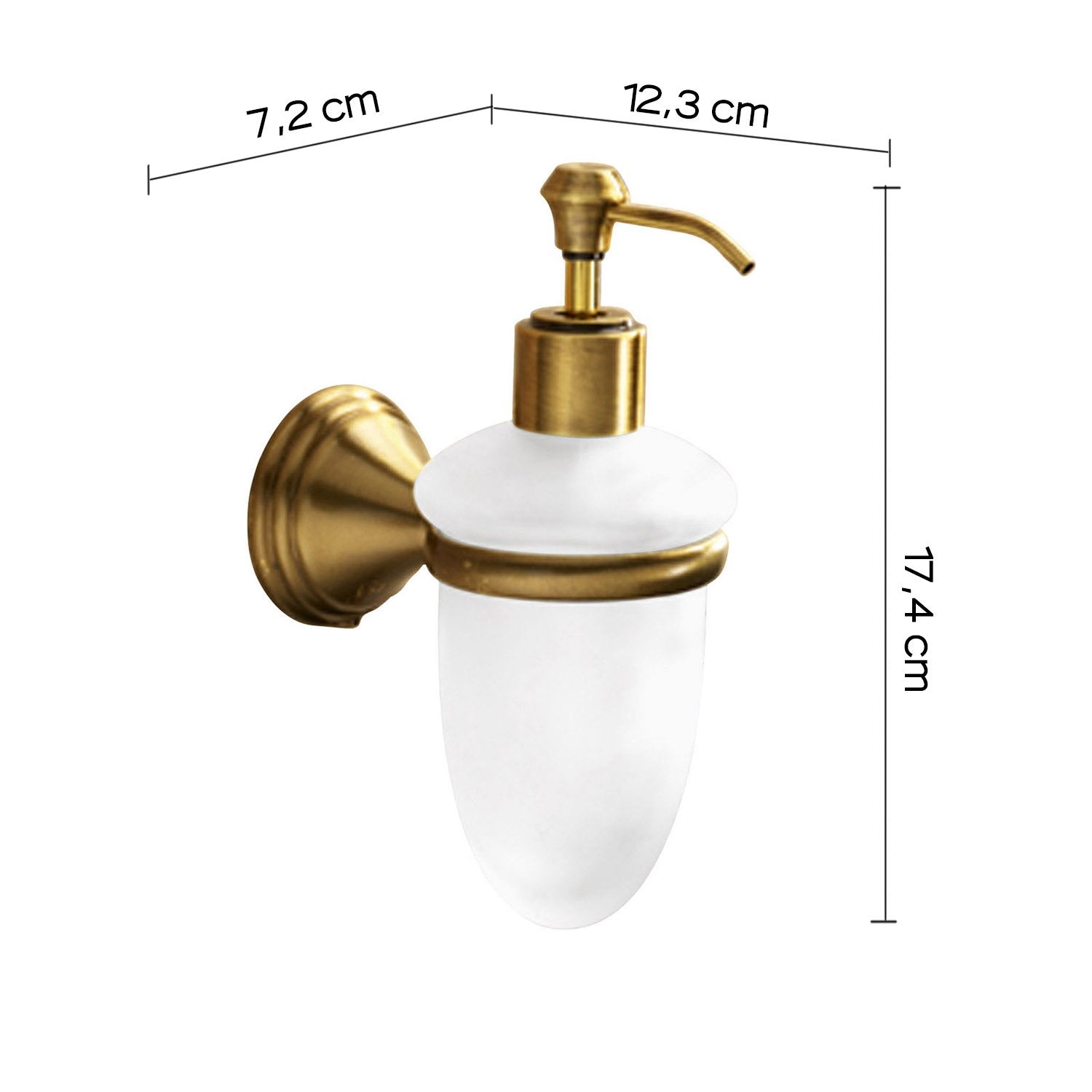 Dosasapone con erogatore in plastica bronzata da muro in acciaio inox e Cromall 7581 Gedy serie ROMANCE Bronzo