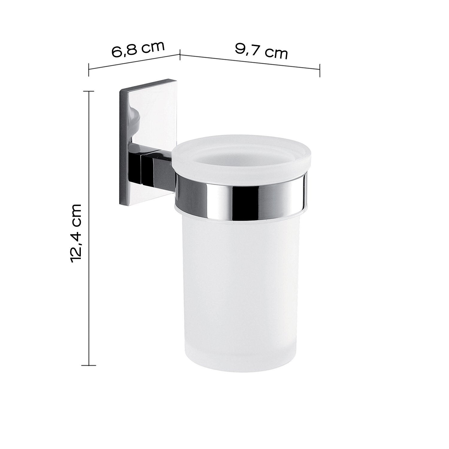 Portaspazzolini da muro in acciaio inox e Cromall 7810 Gedy serie MAINE Cromato