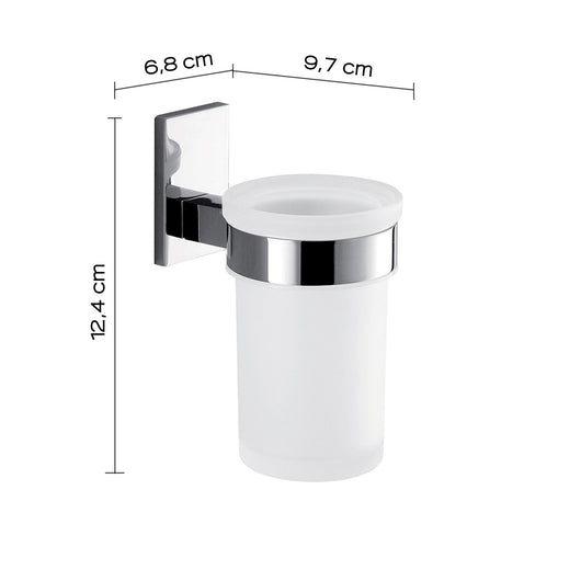 Portaspazzolini da muro in acciaio inox e Cromall 7810 Gedy serie MAINE Cromato