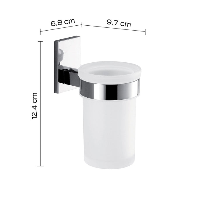 Portaspazzolini da muro in acciaio inox e Cromall 7810 Gedy serie MAINE Cromato