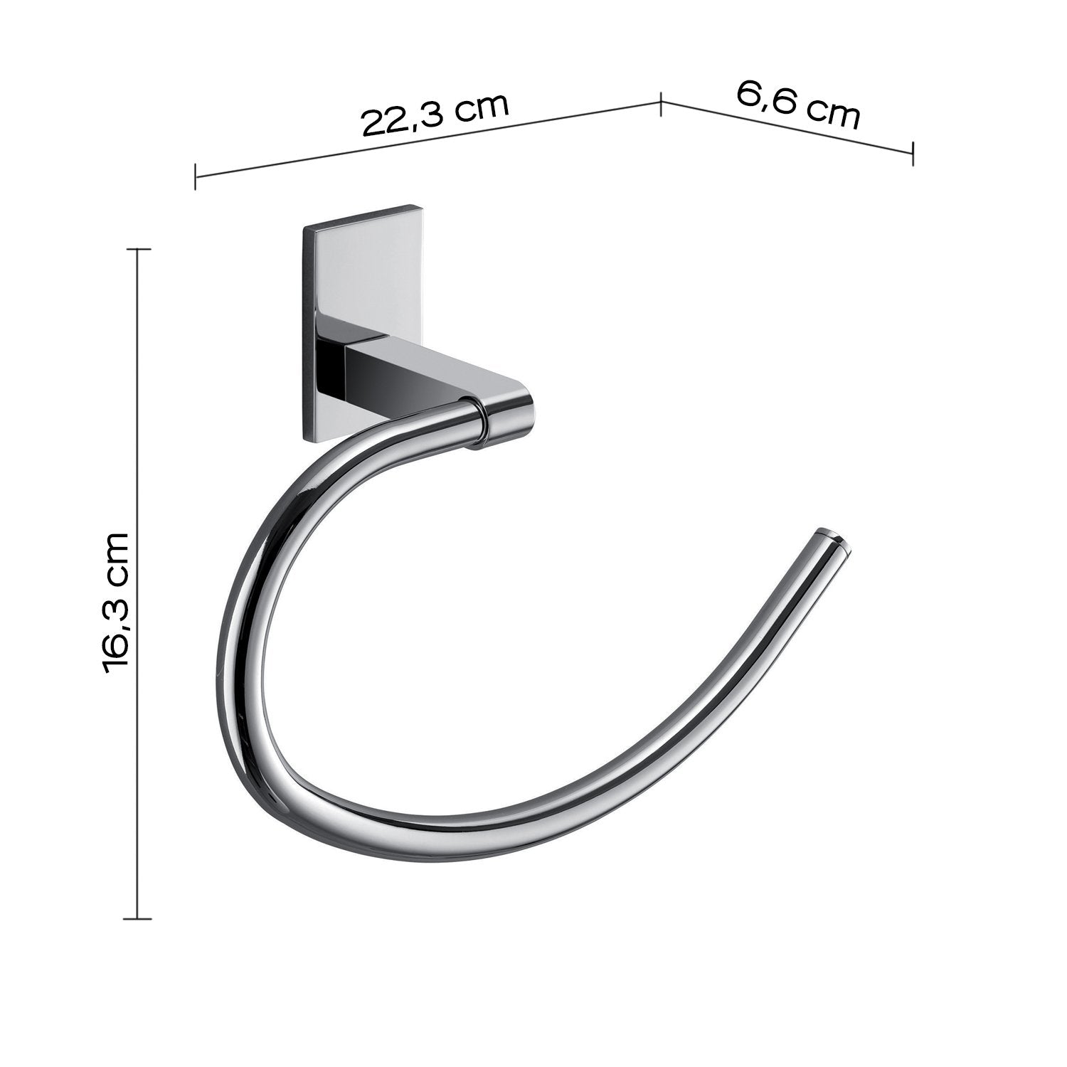 Portasalviette a anello da muro in acciaio inox e Cromall 7870 Gedy serie MAINE Cromato