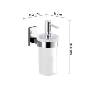 Dosasapone con erogatore in plastica cromato da muro in acciaio inox e Cromall 7881 Gedy serie MAINE