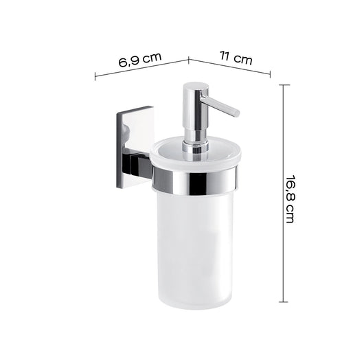 Dosasapone con erogatore in plastica cromato da muro in acciaio inox e Cromall 7881 Gedy serie MAINE