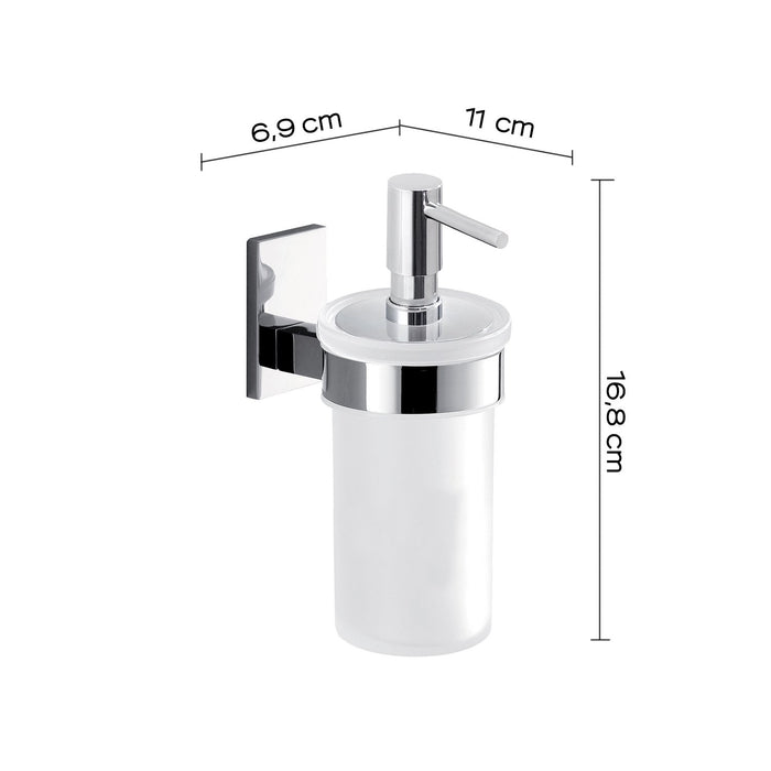 Dosasapone con erogatore in plastica cromato da muro in acciaio inox e Cromall 7881 Gedy serie MAINE