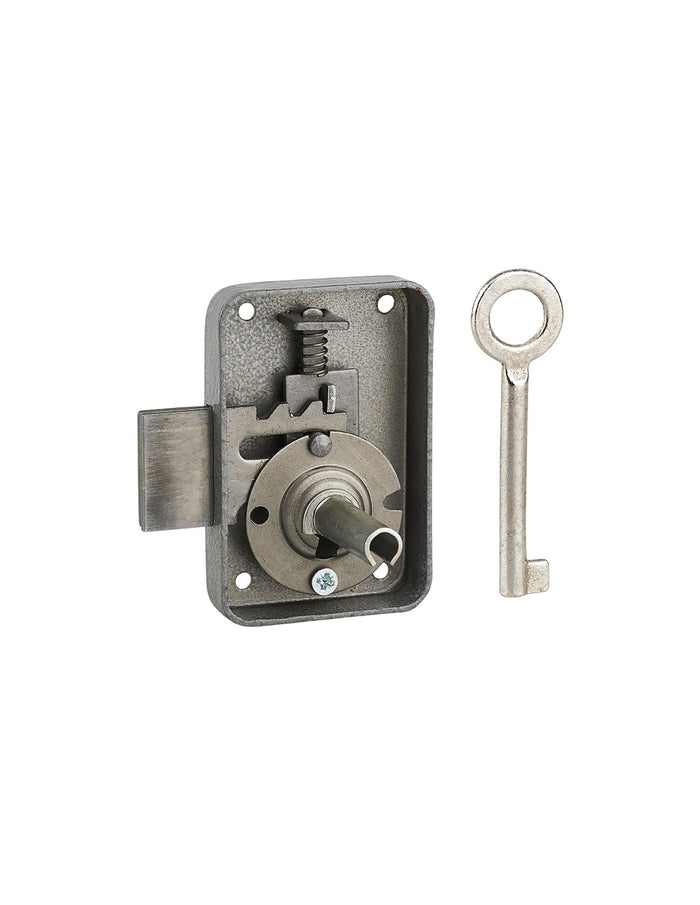 Serratura per mobile, mobilio, destra, asse 25mm, 50x70mm, grigio, 1 chiave - THIRARD