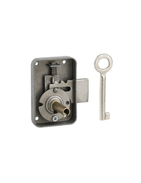 Serratura per mobile, mobilio, sinistra, asse 25mm, 50x70mm, grigio, 1 chiave - THIRARD