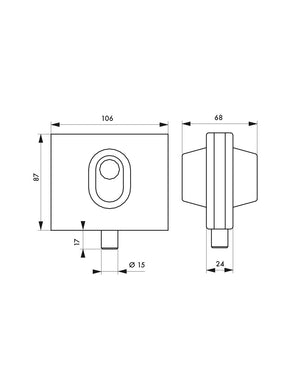 Serratura per porta a vetro, per mezzo cilindro europeo, blocco superiore - THIRARD
