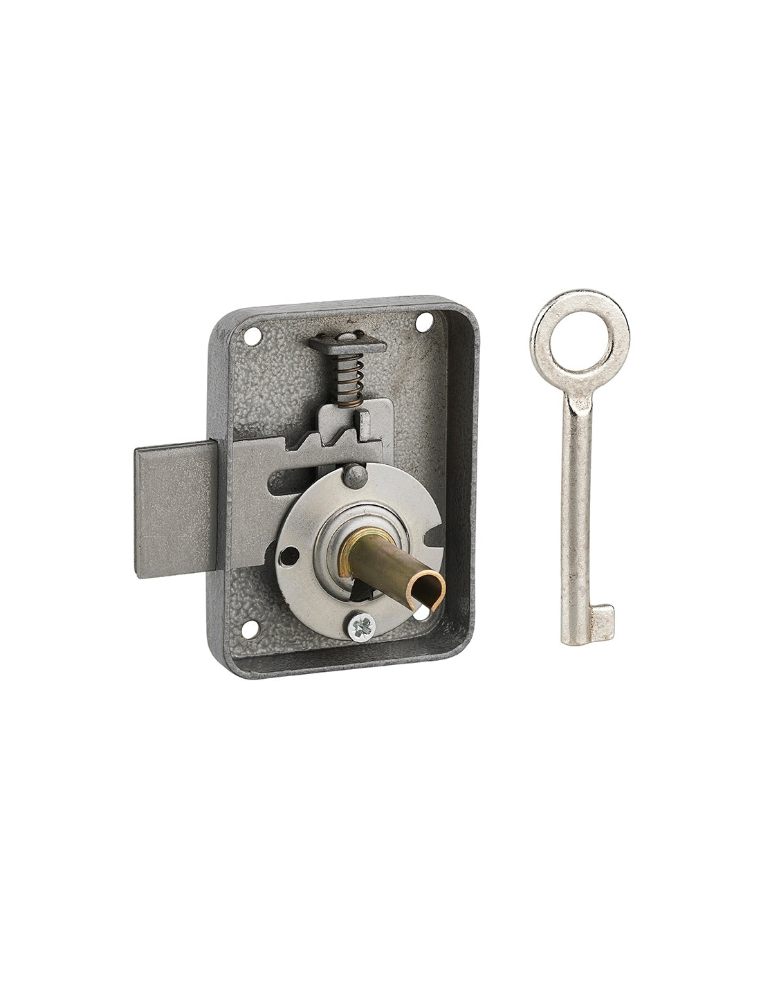 Serratura per mobile, mobilio, destra, asse 30mm, 55x70mm, grigio, 1 chiave - THIRARD