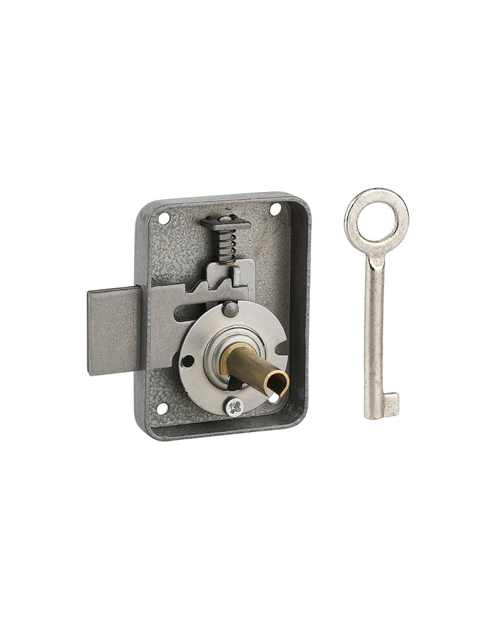 Serratura per mobile, mobilio, destra, asse 30mm, 55x70mm, grigio, 1 chiave - THIRARD