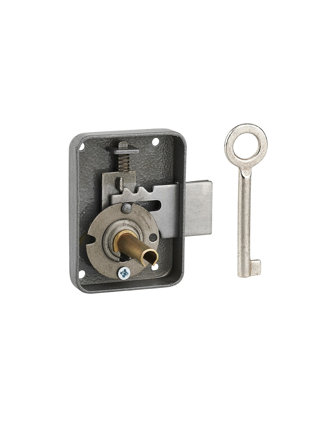 Serratura per mobile, mobilio, sinistra, asse 30mm, 55x70mm, grigio, 1 chiave - THIRARD