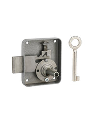 Serratura per mobile, mobilio, destra, asse 40mm, 65x70mm, grigio, 1 chiave - THIRARD