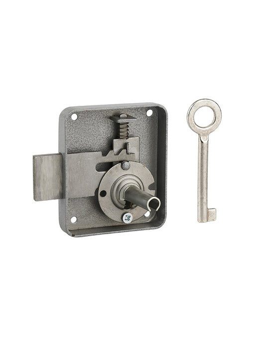 Serratura per mobile, mobilio, destra, asse 40mm, 65x70mm, grigio, 1 chiave - THIRARD