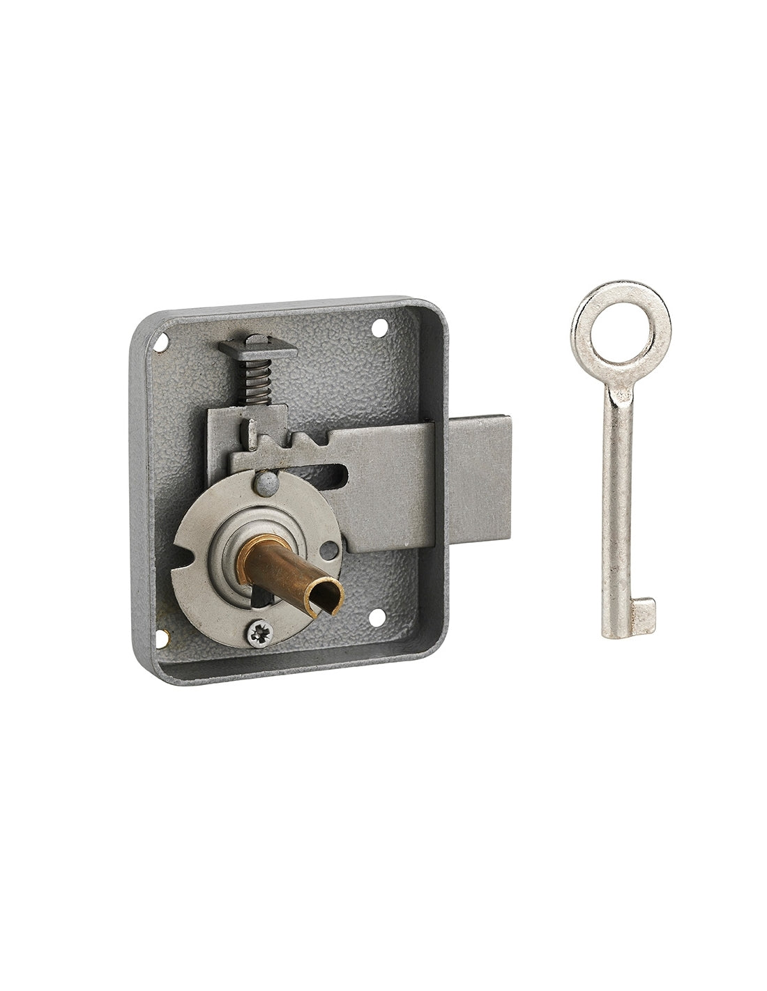 Serratura per mobile, mobilio, sinistra, asse 40mm, 65x70mm, grigio, 1 chiave - THIRARD