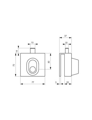 Serratura per porta a vetro, per mezzo cilindro europeo, blocco inferiore - THIRARD