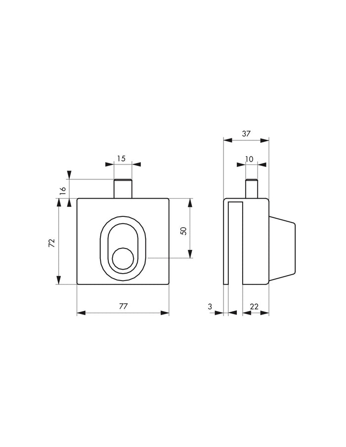 Serratura per porta a vetro, per mezzo cilindro europeo, blocco inferiore - THIRARD
