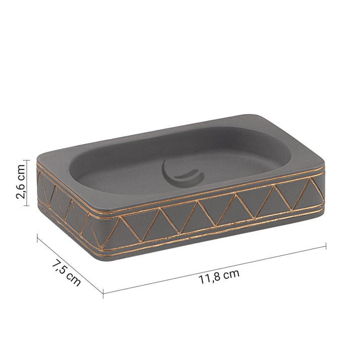 Portasapone d'appoggio in cemento 8711 Gedy serie CALIPSO Grigio