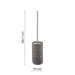 Scopino con ciuffo in setole d'appoggio in cemento 8733 Gedy serie CALIPSO Grigio