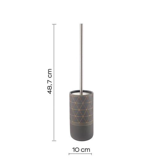 Scopino con ciuffo in setole d'appoggio in cemento 8733 Gedy serie CALIPSO Grigio