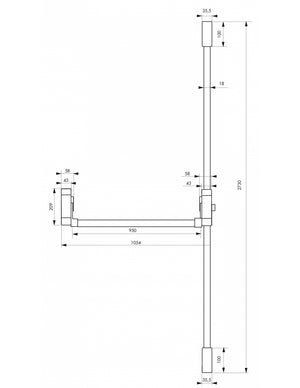 Serratura maniglione antipanico triplice 3 punti alto e basso reversibile laccata grigia porta max 1150 mm - THIRARD