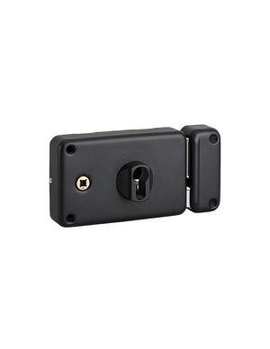 Serratura orizzontale da applicare doppio cilindro per porta esterna, destra, asse 60mm, 140x88mm, nero - THIRARD