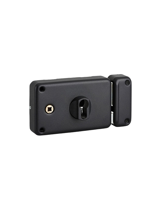 Serratura orizzontale da applicare doppio cilindro per porta esterna, destra, asse 60mm, 140x88mm, nero - THIRARD