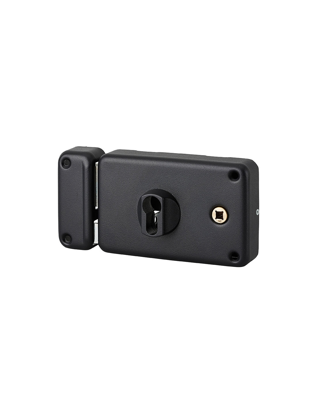 Serratura orizzontale da applicare doppio cilindro per porta esterna, sinistra, asse 60mm, 140x88mm, nero - THIRARD