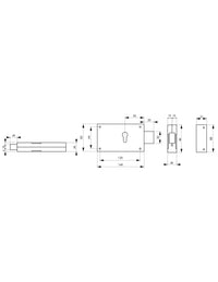 Serratura da applicare a cilindro europeo 140 X 80 mm - solo catenaccio - THIRARD