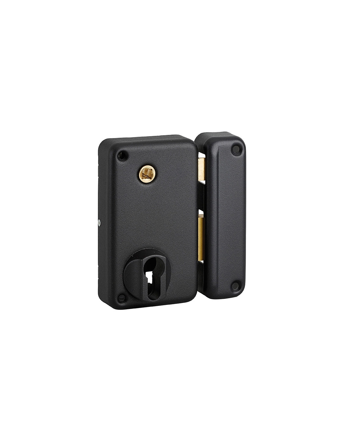 Serratura verticale da applicare doppio cilindro con quadro maniglia , destra, asse 45mm, 75x130mm, nero - THIRARD