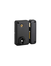 Serratura verticale da applicare doppio cilindro con quadro maniglia , destra, asse 45mm, 75x130mm, nero - THIRARD