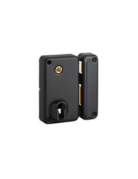 Serratura verticale da applicare doppio cilindro con quadro maniglia , destra, asse 45mm, 75x130mm, nero - THIRARD