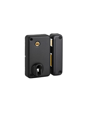 Serratura verticale da applicare doppio cilindro con quadro maniglia , destra, asse 45mm, 75x130mm, nero - THIRARD