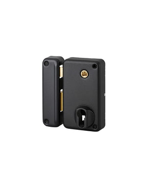 Serratura verticale da applicare doppio cilindro con quadro maniglia , sinistra, asse 45mm, 75x130mm, nero - THIRARD