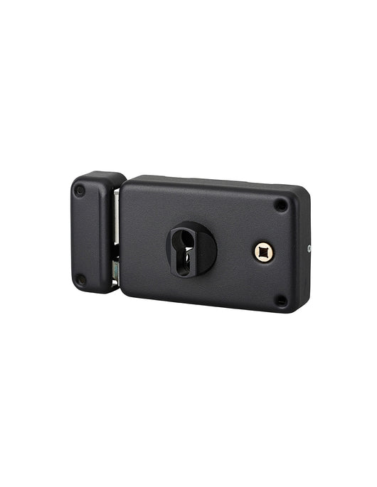 Serratura orizzontale da applicare doppio cilindro per porta d'ingresso, sinistra , asse 60mm, 140x88mm, nero - THIRARD