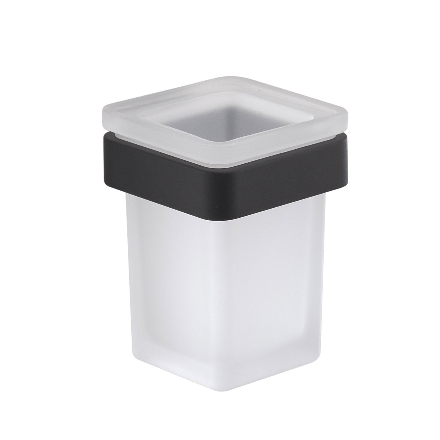 Portaspazzolini da muro in ottone e Cromall A810 Gedy serie SAMOA Nero Matt