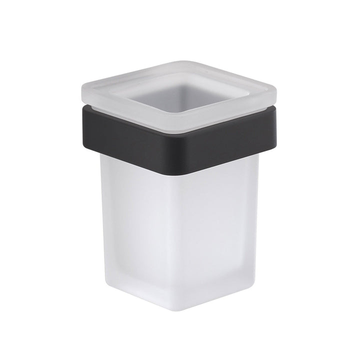 Portaspazzolini da muro in ottone e Cromall A810 Gedy serie SAMOA Nero Matt