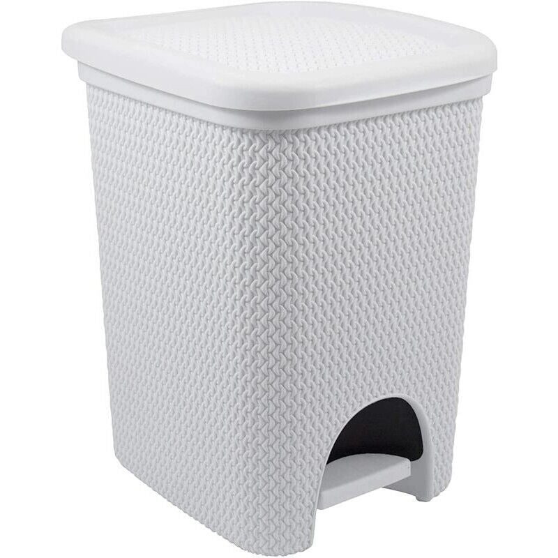 BELLI E FORTI PATTUMIERA CON PEDALE DESIGN INTRECCIO BIANCO 18 LITRI
