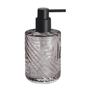 Dosasapone con erogatore in plastica nera d'appoggio CR80 Gedy serie CORINNE Trasparente Fumè