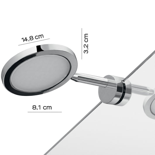 Lampada applique led con attacco univrsale a pinza in Cromall e resine termoplastice DO41 serie Gedy MAIORCA Cromato