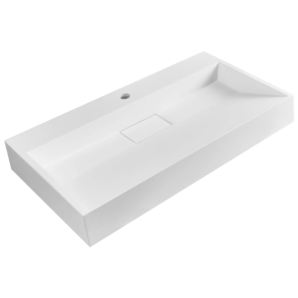 Lavabo bagno classico rettangolare in ceramica finitura lucida 80 x 48 cm Bianco Lavello da bagno rettangolare